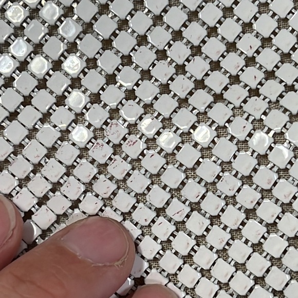 White Metal Mesh Bag - Picture 4 of 13